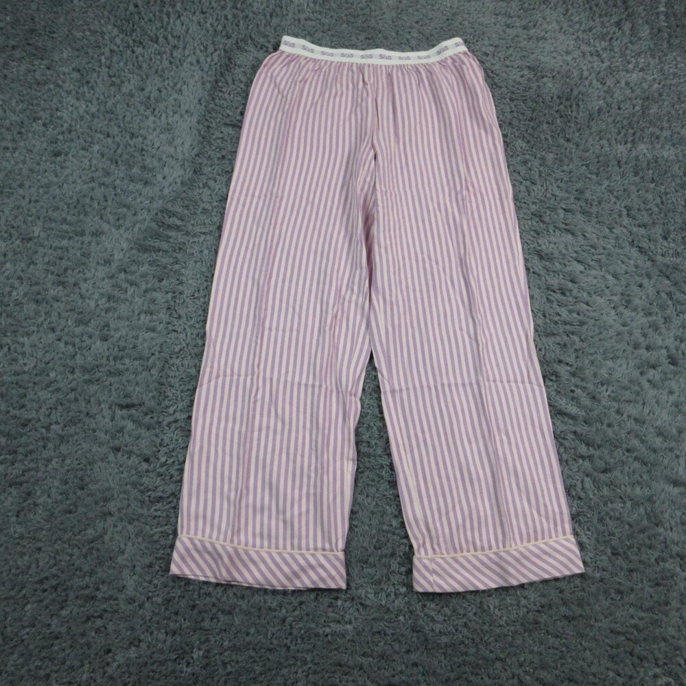 Stripe & Stare Pajama Pants Womens M Purple Striped Lyocell Rayon Summer NWT